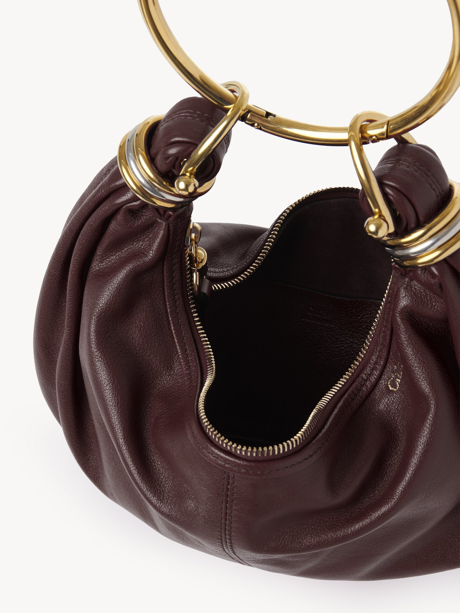 SMALL BRACELET HOBO BAG IN GRAINED LEATHER - 4