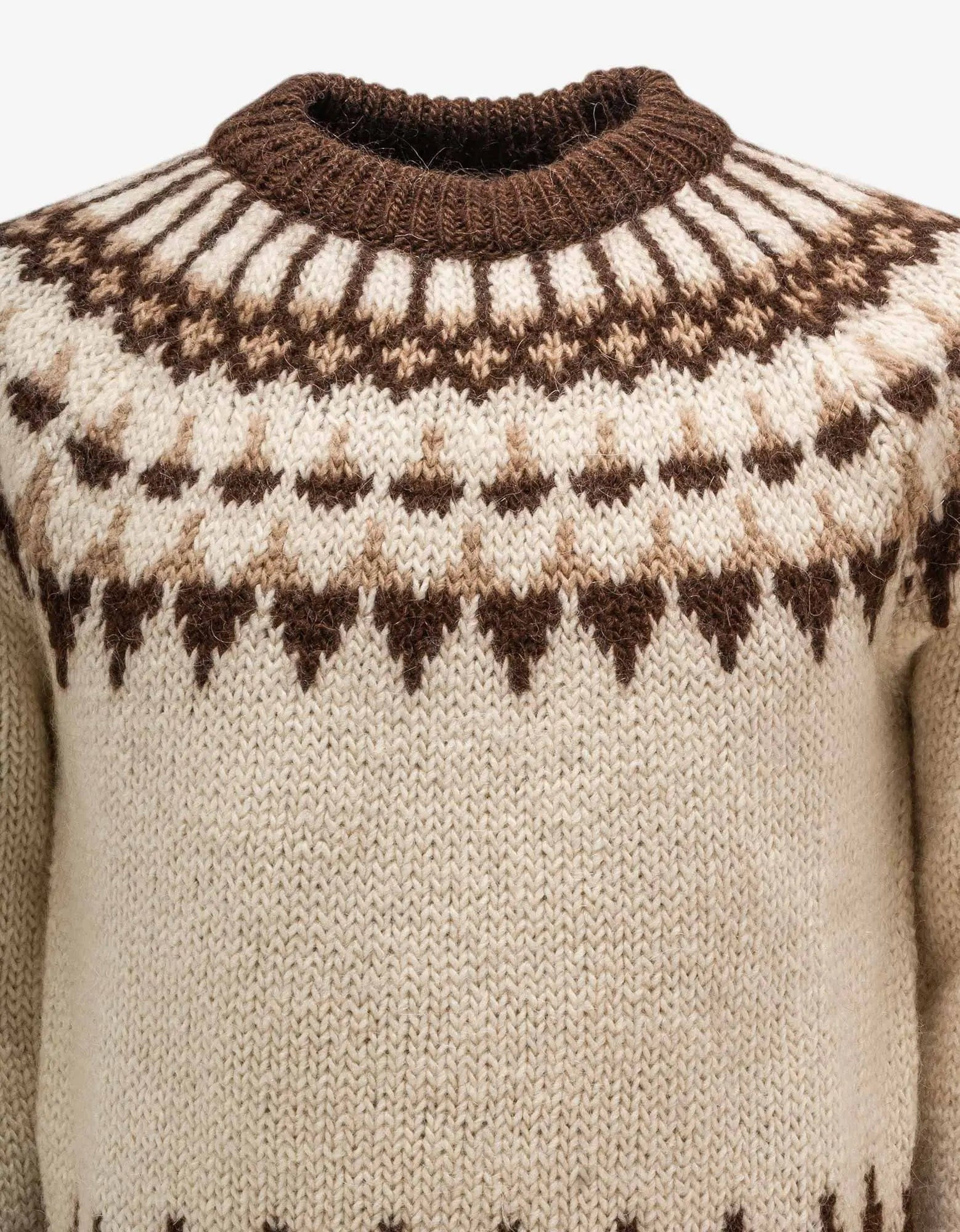 Saint Laurent Beige Fair Isle Wool & Mohair Sweater - 3