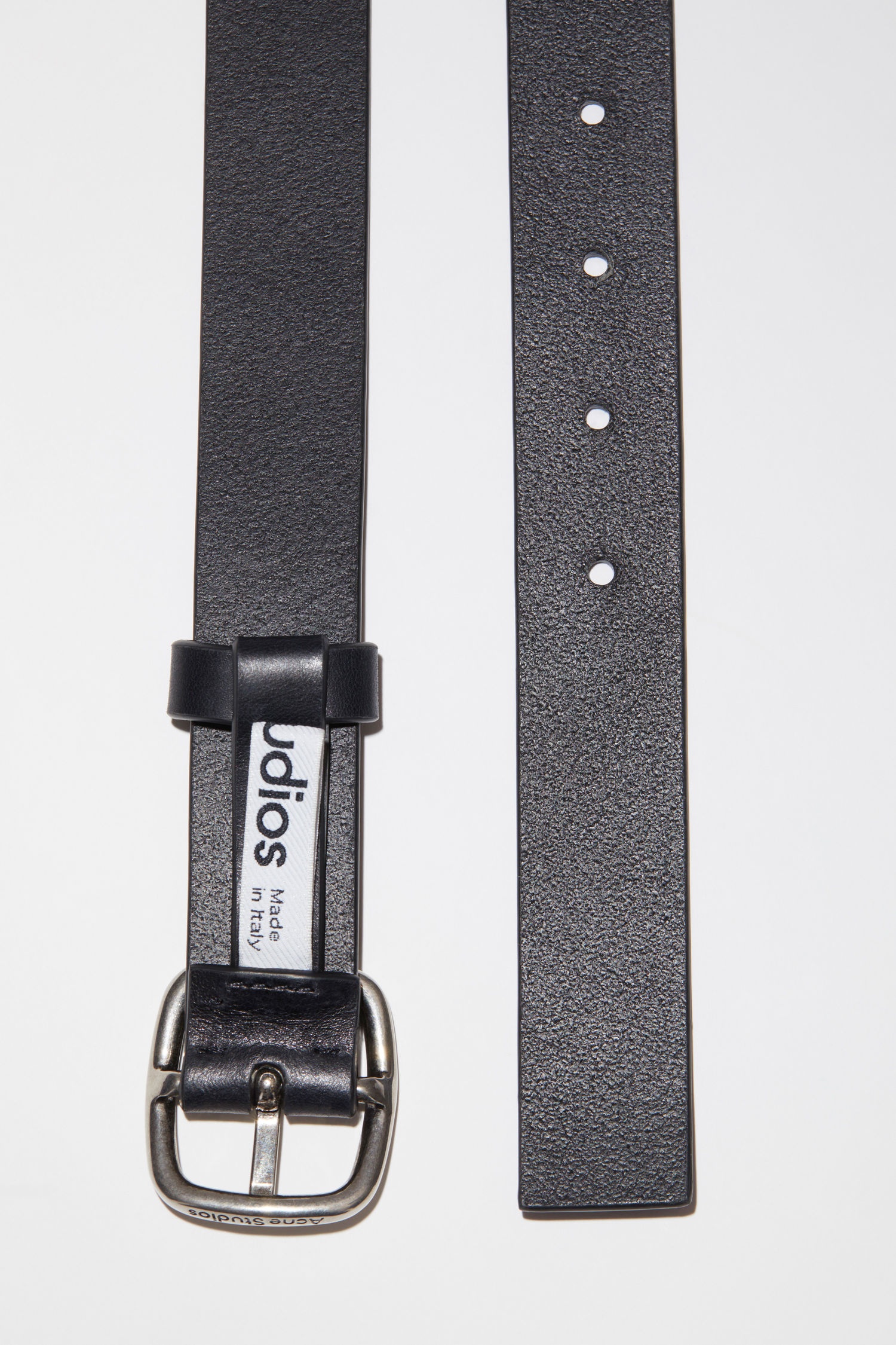 Leather buckle belt - Black - 4