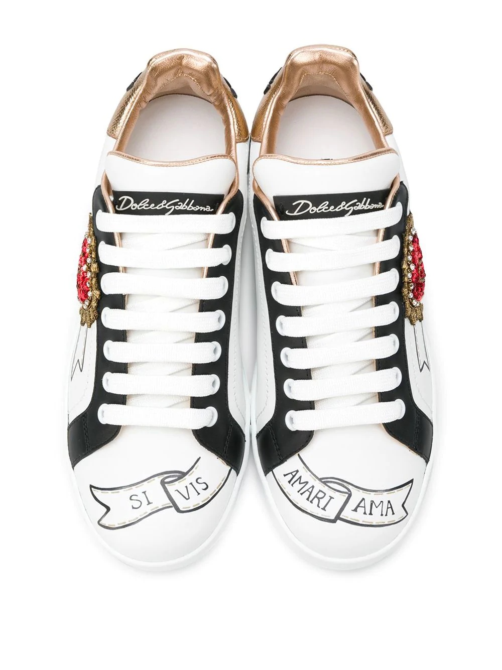 Portofino embroidered detail sneakers - 4