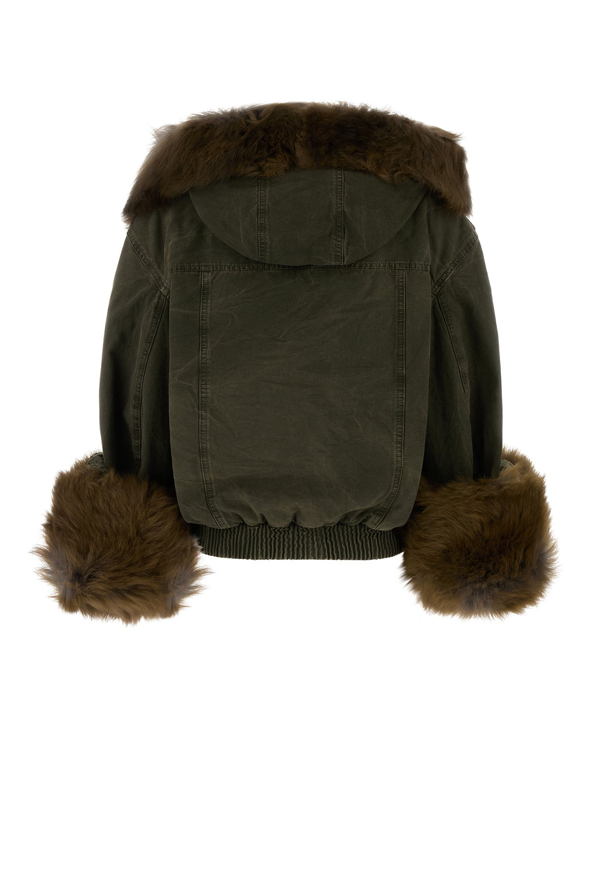 Army green cotton bomber jacket - 2