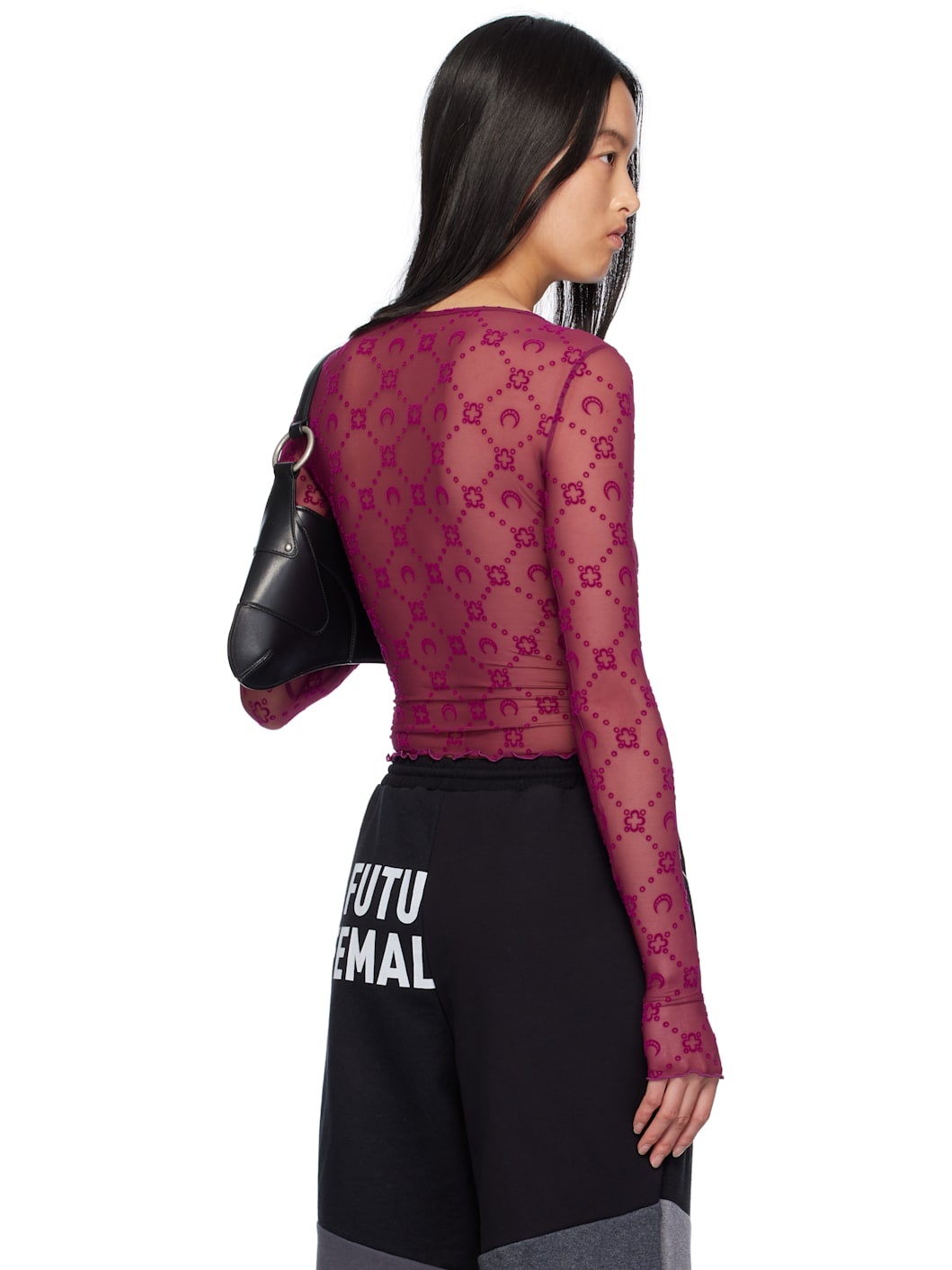 Purple Moonogram Second Skin Cropped T-shirt - 3