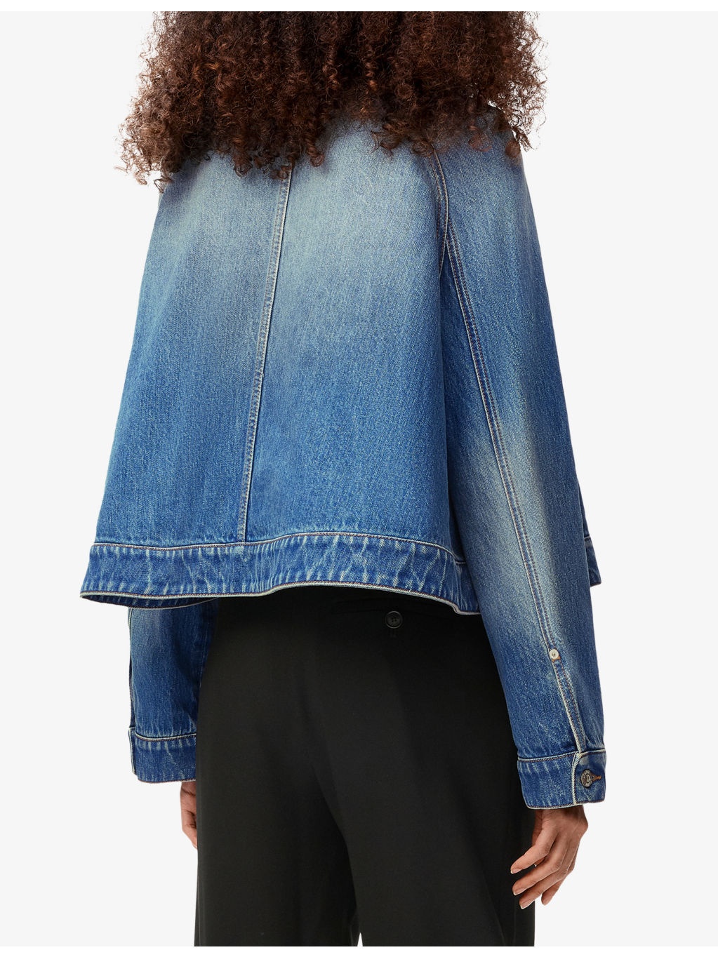 Trapeze-Fit Anagram-Patch Denim Jacket - 4