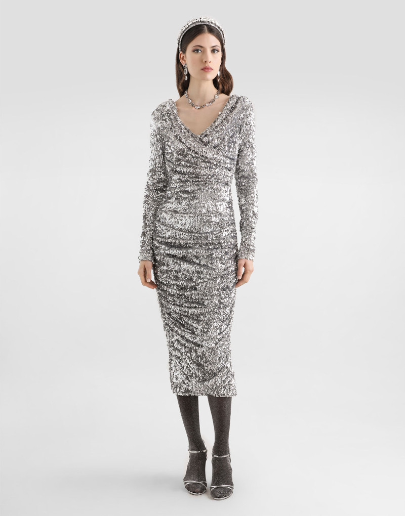 Dolce & Gabbana Draped sequin dress outlook