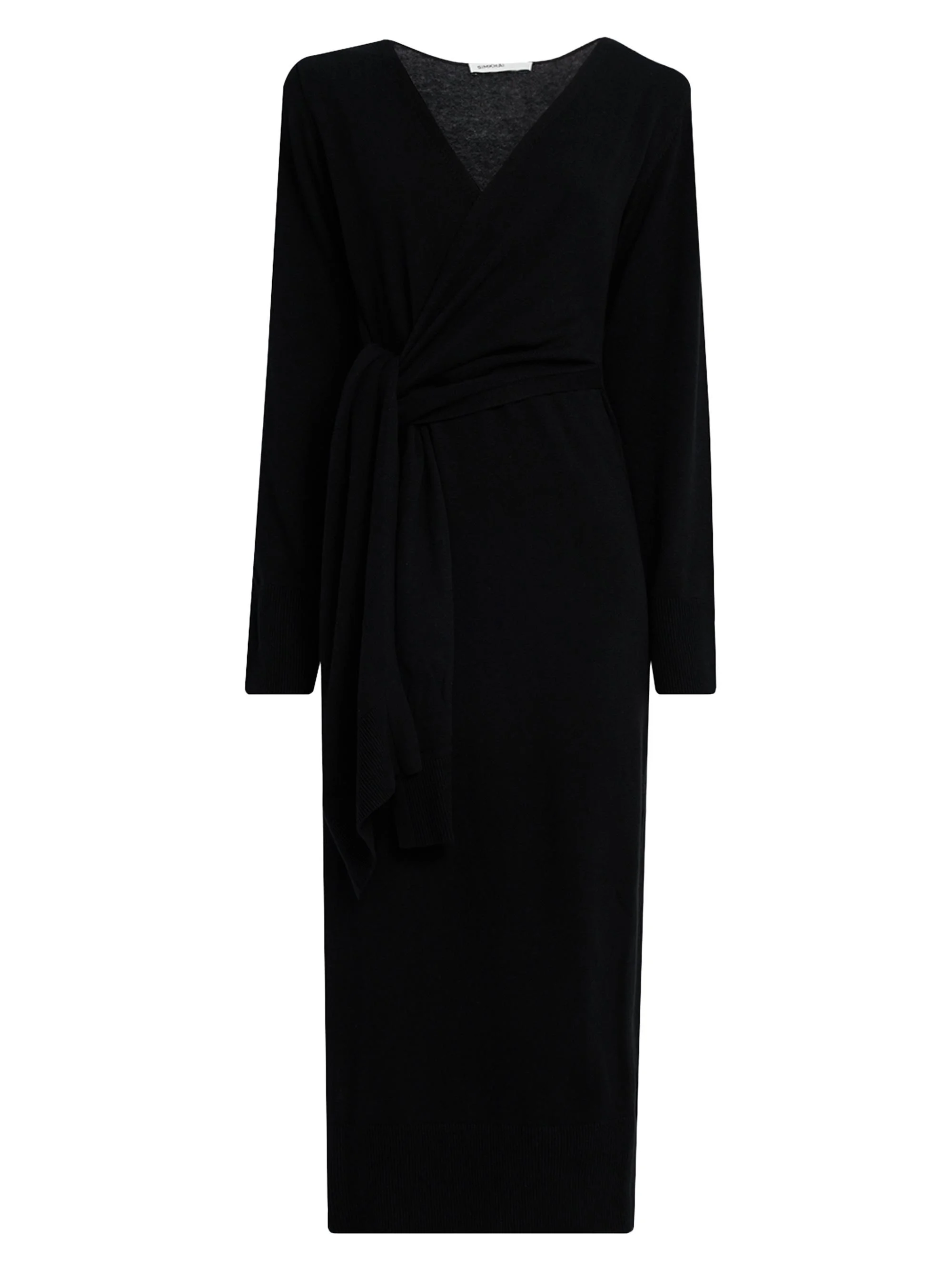 Women's Skyla Cashmere-Blend Wrap Dress - Black - 1