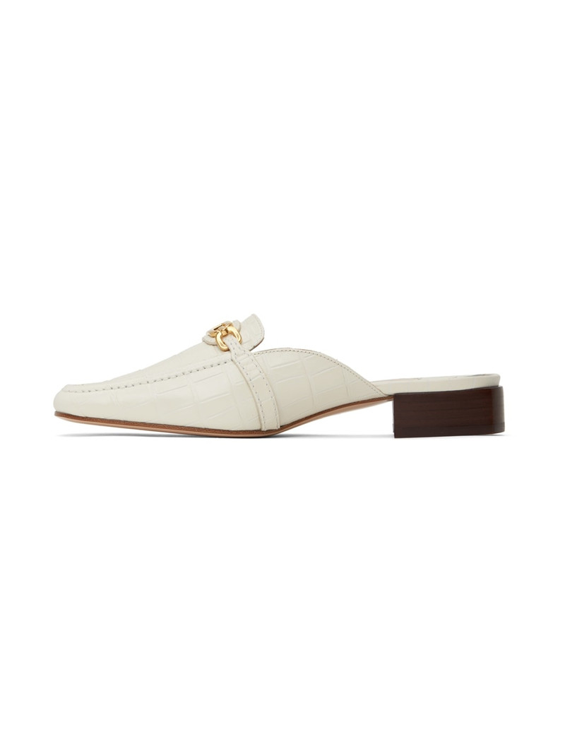 Whitney crocodile-embossed leather mules 3