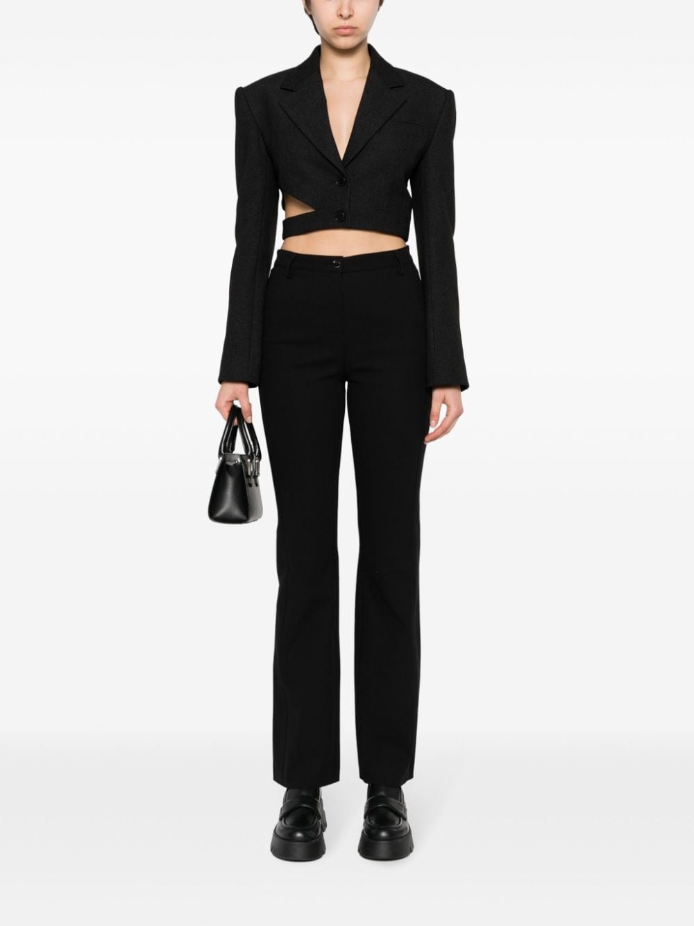 high-waisted tailored trousers - 2