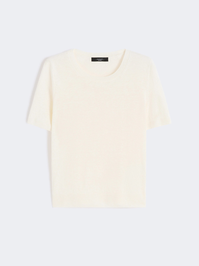 PANCONE Linen yarn basic jumper - ECRU 1