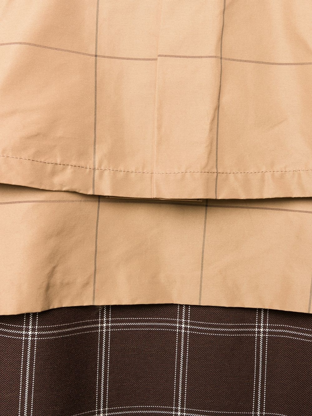 two-tone checkered trench coat - 7