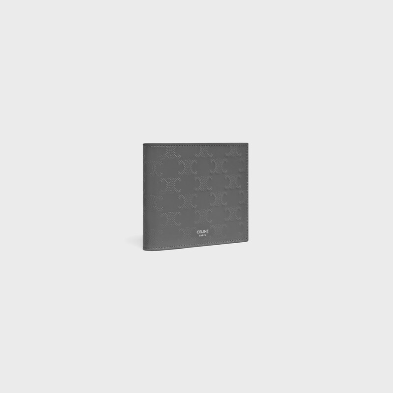 CELINE Bi-fold Wallet with Coin Compartment in Calfskin with triomphe embossed outlook