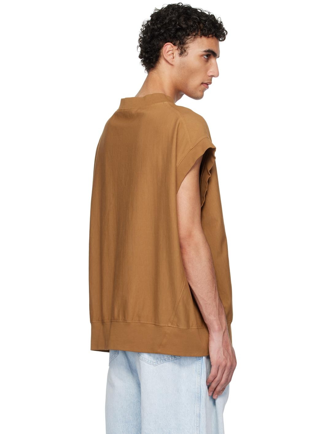 Tan Cap Sleeve Sweatshirt - 3