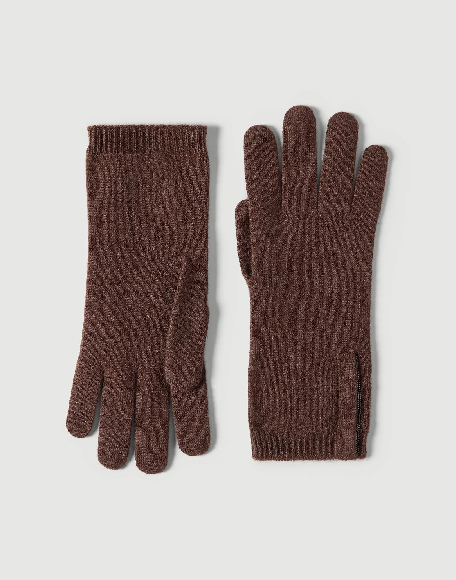 Cashmere knit gloves with monili - 1