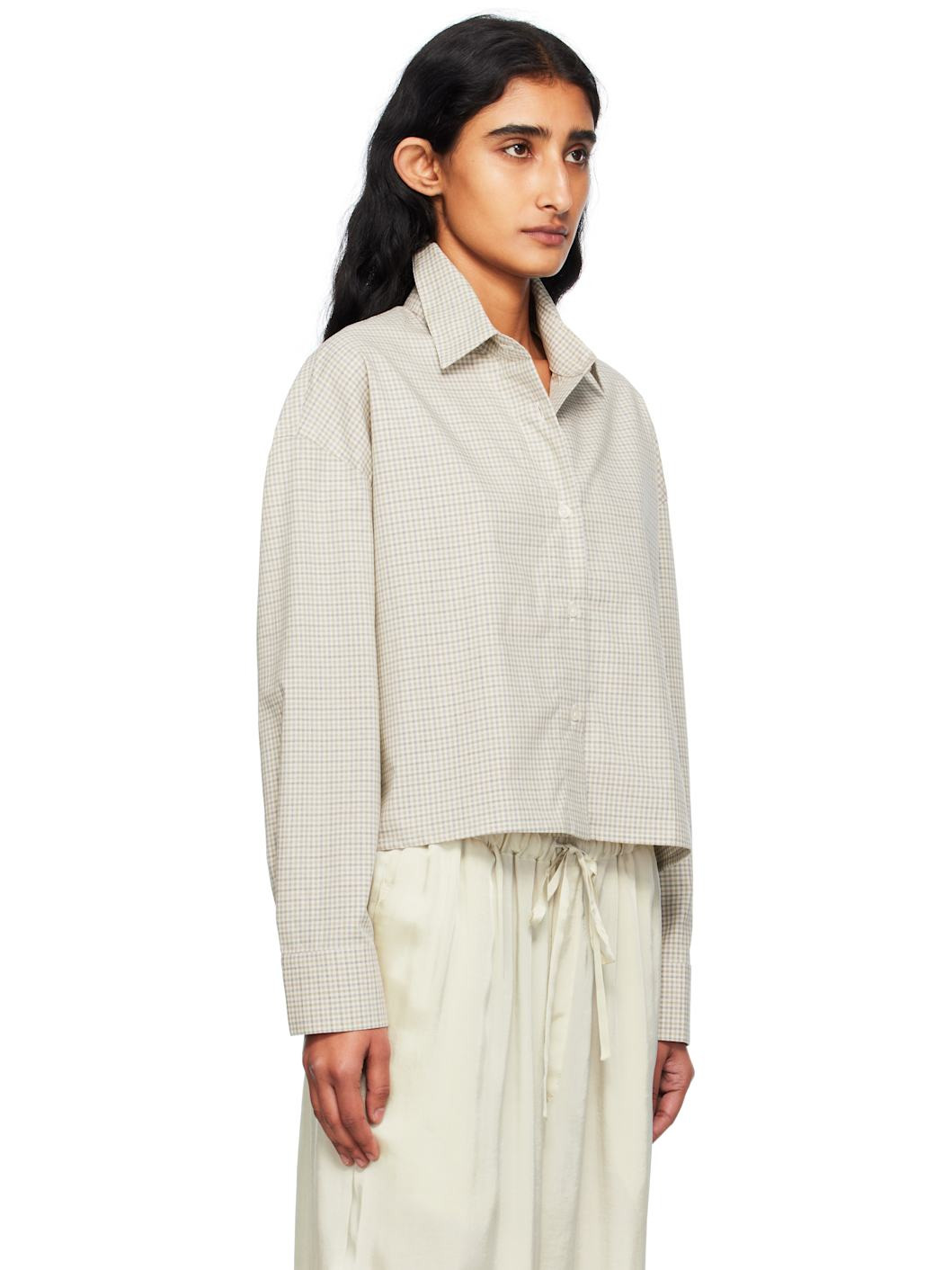 Beige Checked Classic Shirt - 2