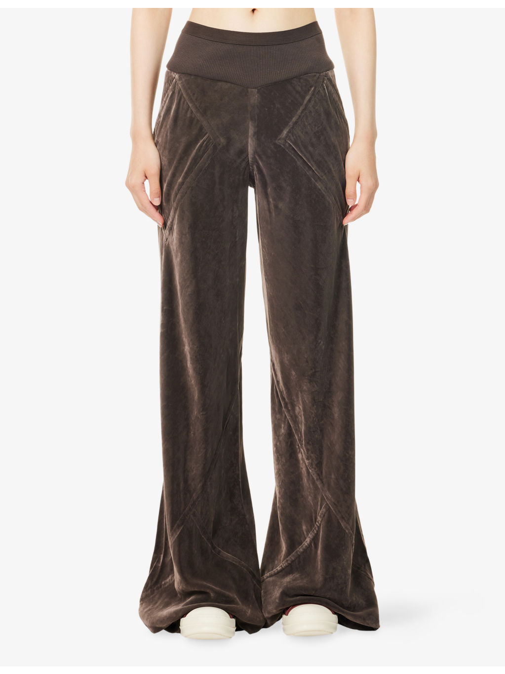 Bias Wide-Leg Woven Trousers - 3
