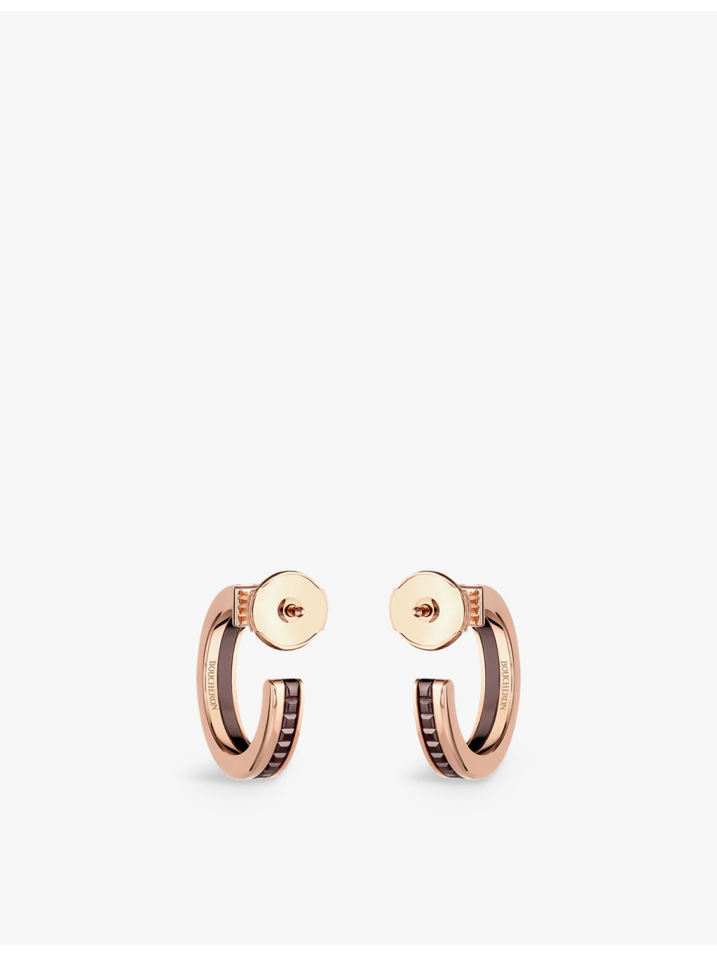 Quatre Classique PVD-coated 18ct yellow and pink-gold hoop earrings - 4