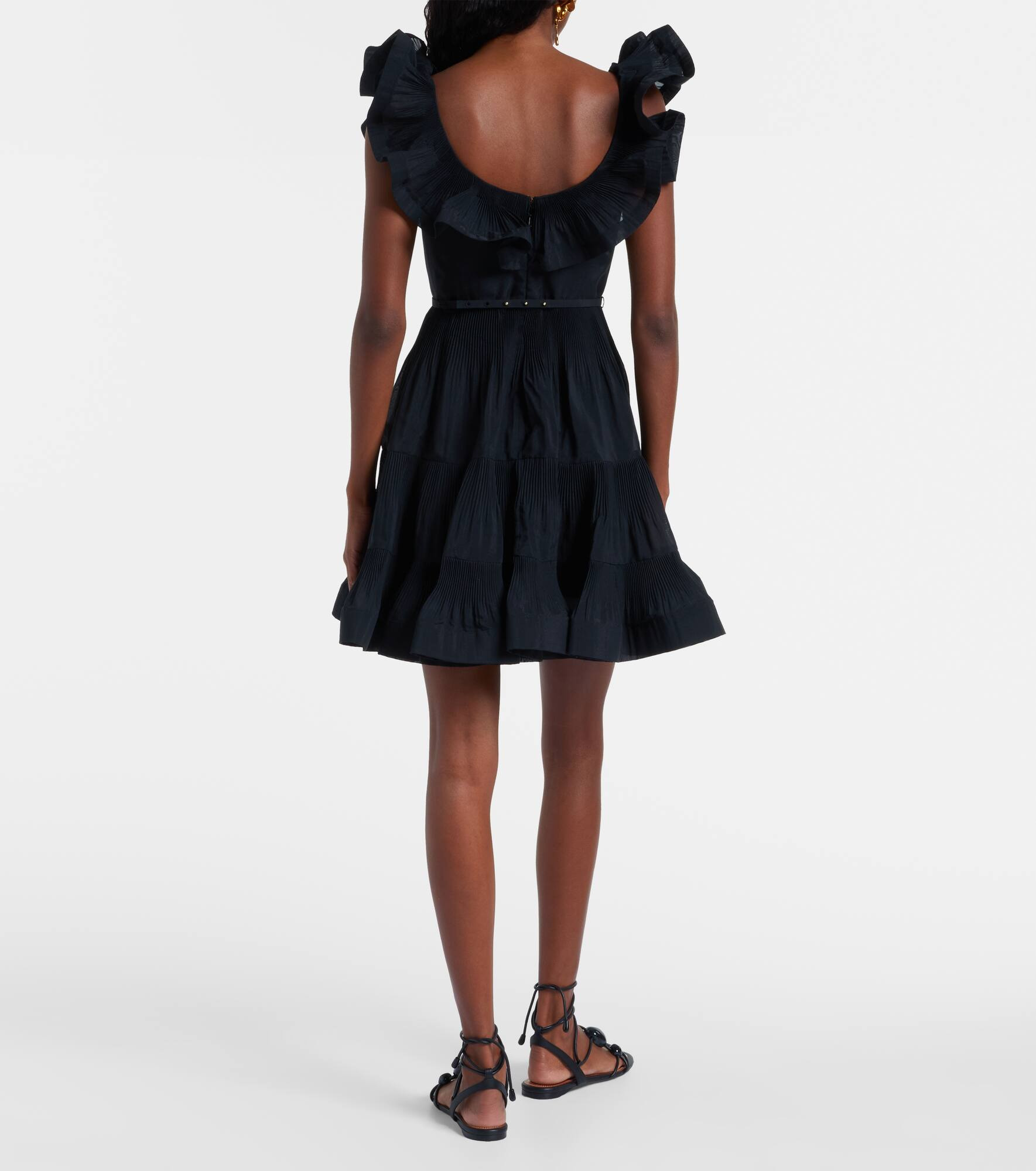 Pleated ruffled minidress - 3