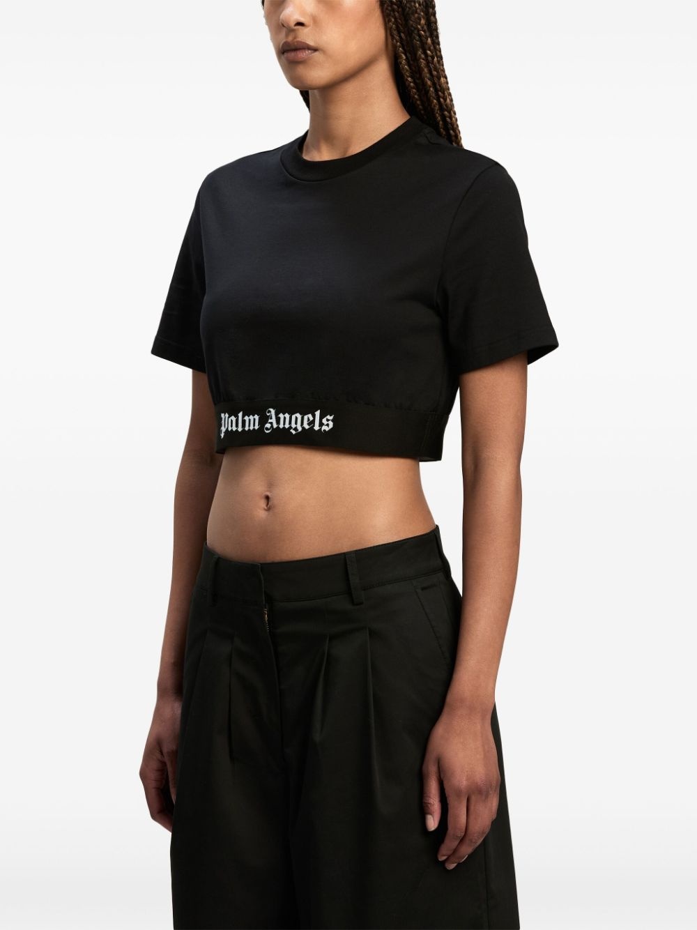 logo-underband cropped T-shirt - 4