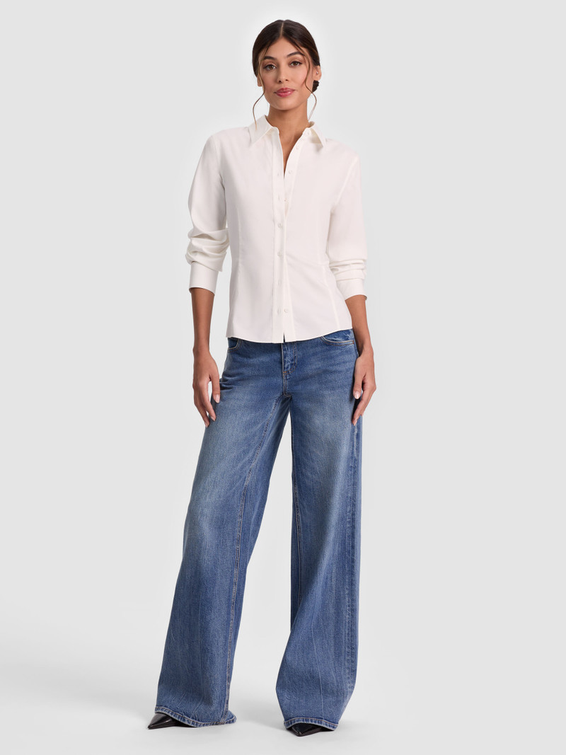 AMELIA BUTTON DOWN WITH LACE UP BACK 3