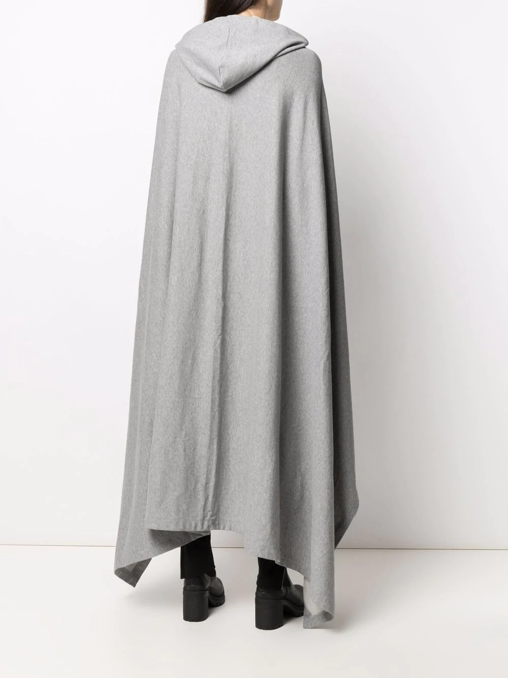 asymmetric logo-patch cape - 4