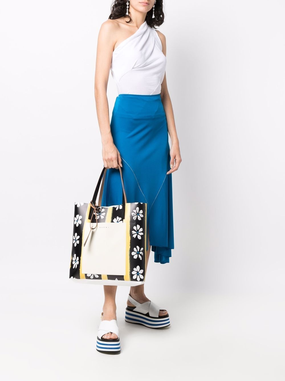 floral-print logo tote bag - 2