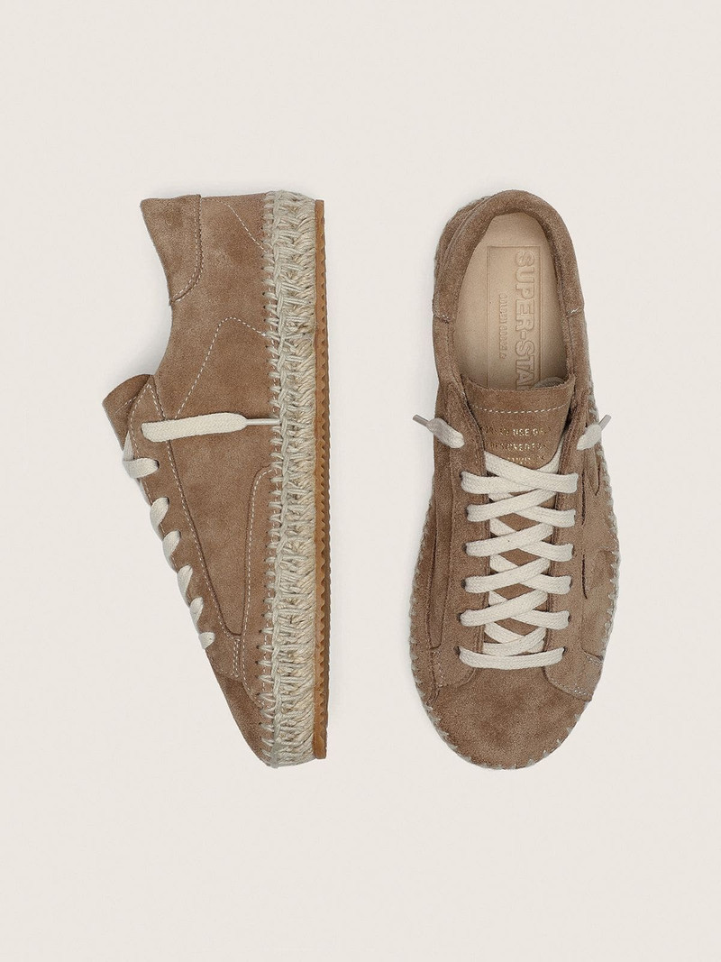 Men’s Super-Star in tobacco suede with beige suede star and jute-effect foxing 3