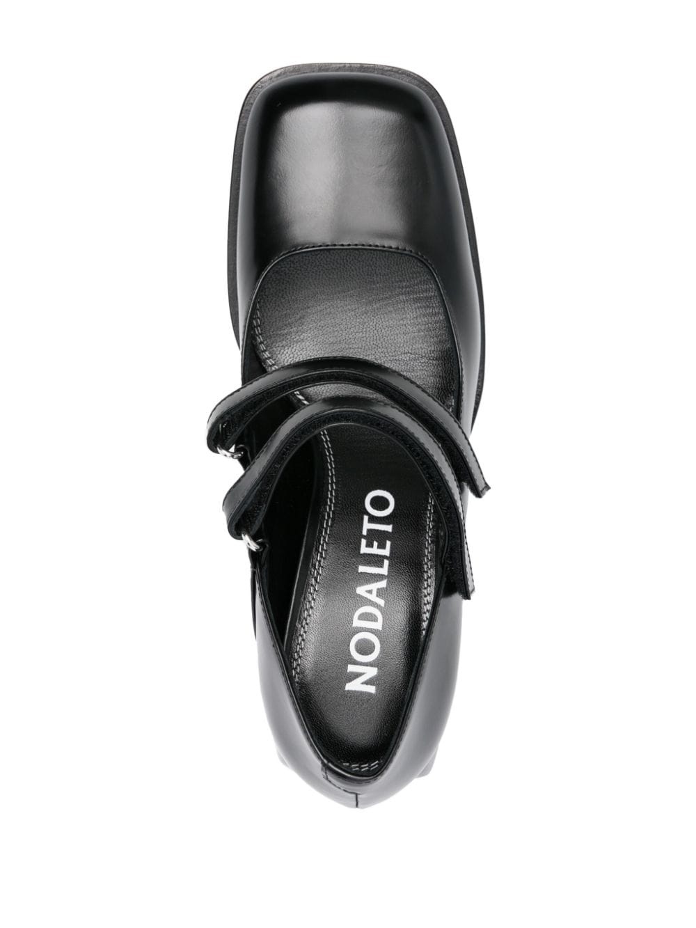 square-toe 50mm leather pumps - 4