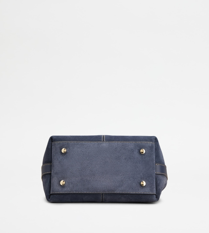 TOTE SHOPPING BAG IN SUEDE MINI - BLUE 3