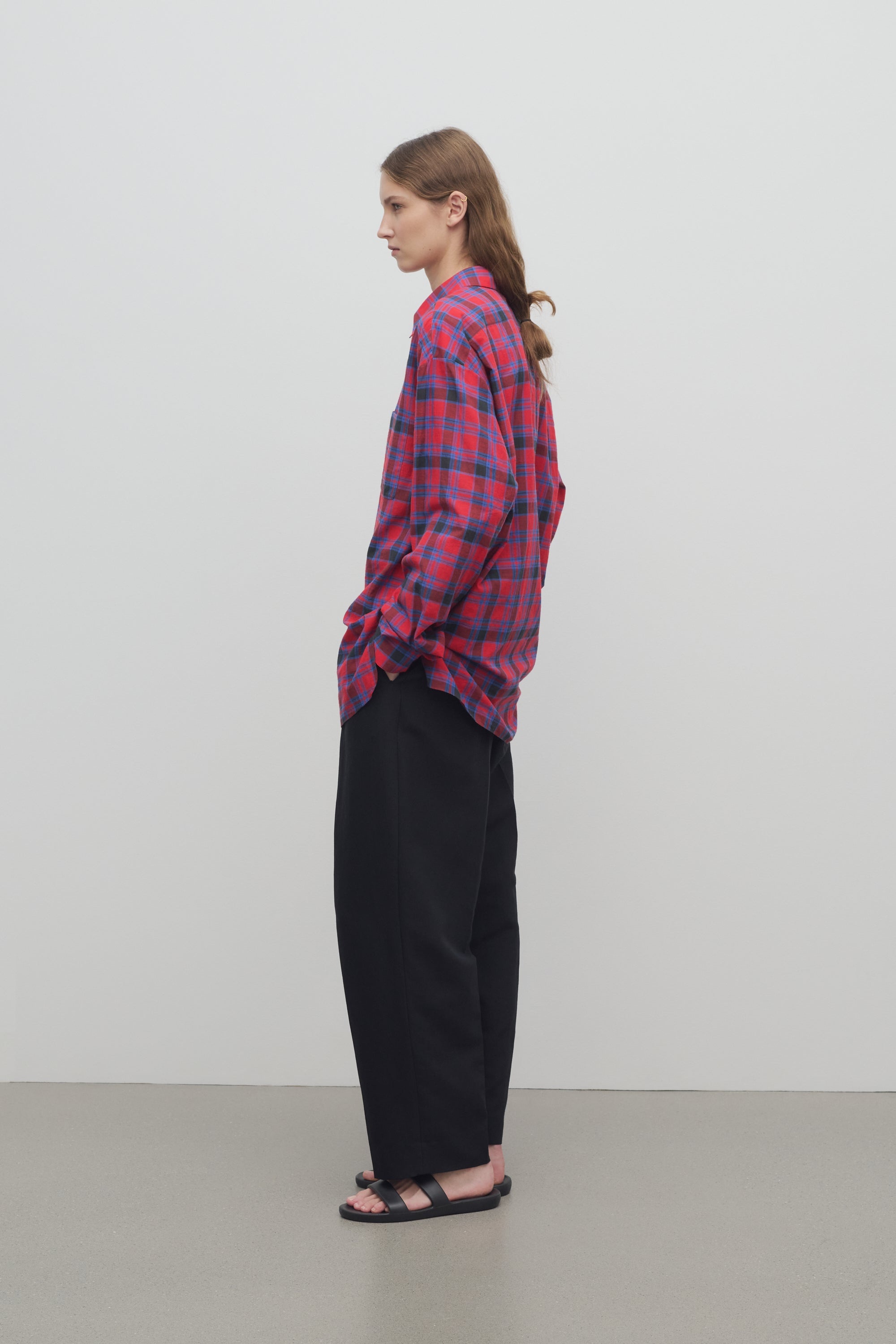 The Row Lilas Pant in Wool and Linen | REVERSIBLE