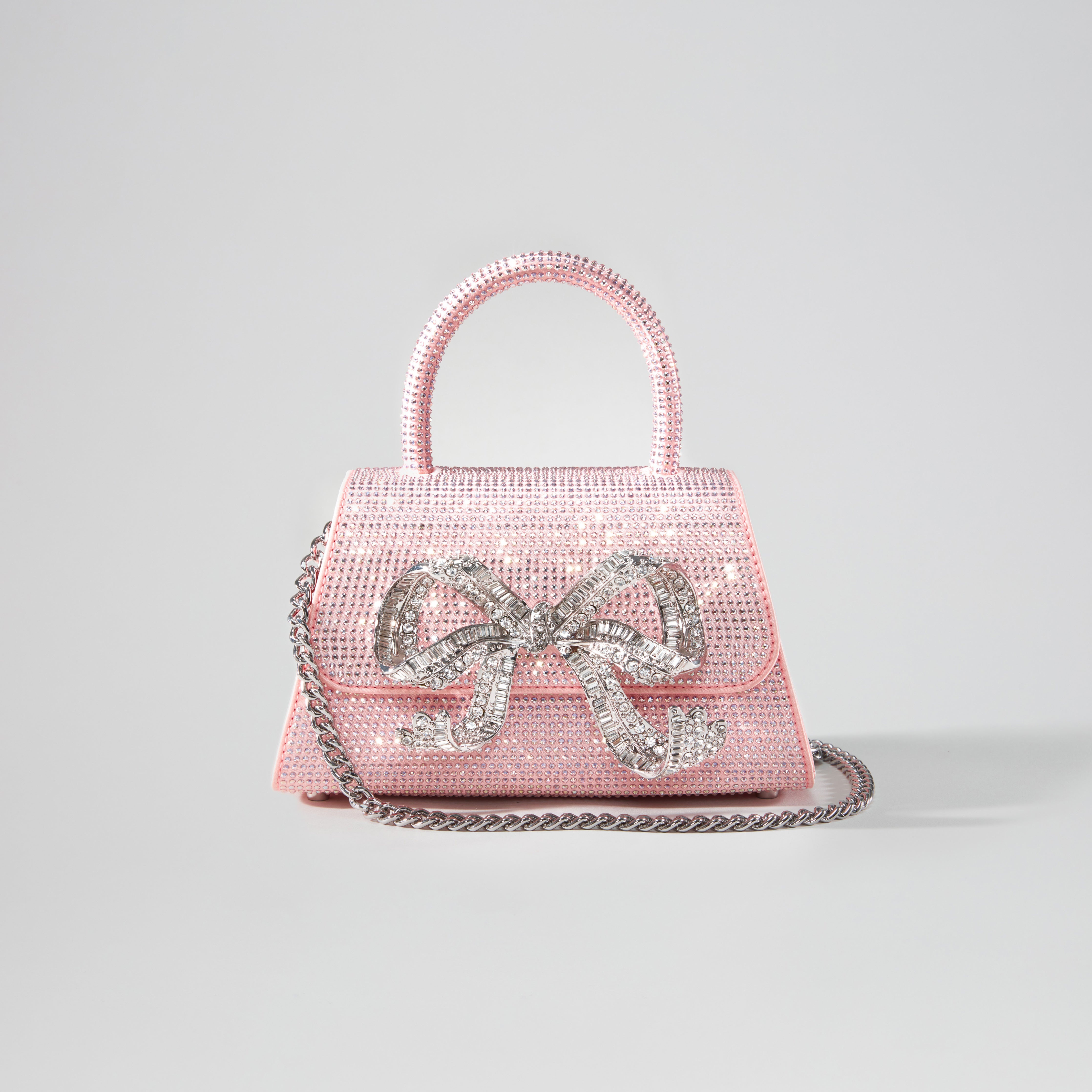 Pink Rhinestone Mini Bow Bag - 4