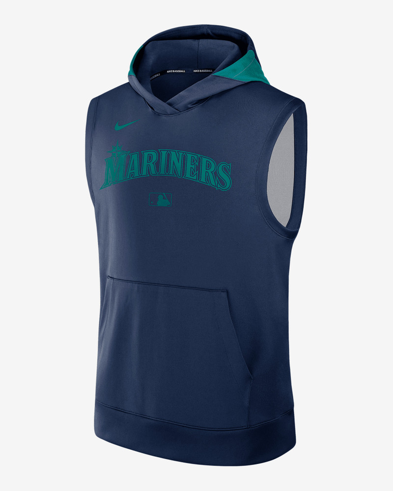 Seattle Mariners Authentic Collection Men’s Nike Dri-FIT MLB Sleeveless Pullover Hoodie 1