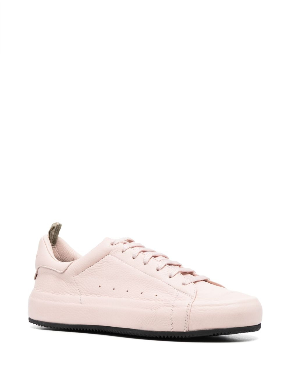 low-top leather sneakers - 2