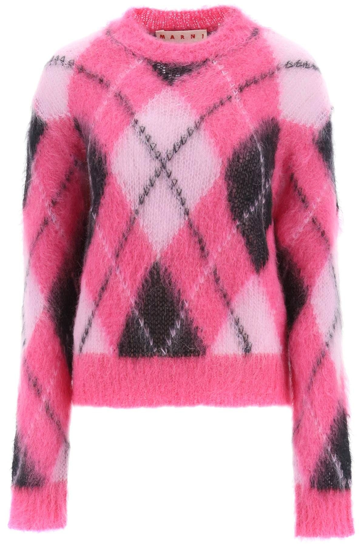 ARGYLE MOHAIR SWEATER - 1