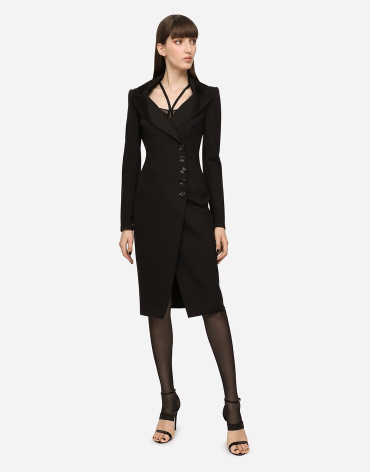 Technical jersey midi coat dress - 1