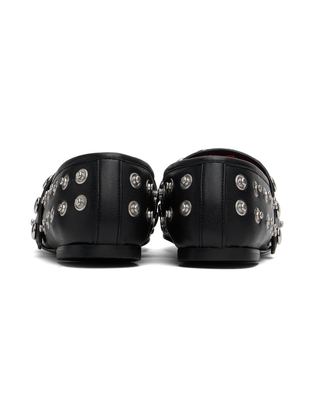 Black Ryder Popper-Studded Ballerina Flats - 2