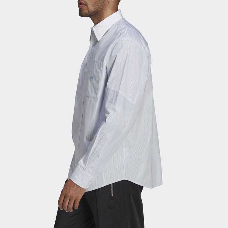 adidas originals Casual Sports Long Sleeves Shirt Sky Blue HD4799 - 4