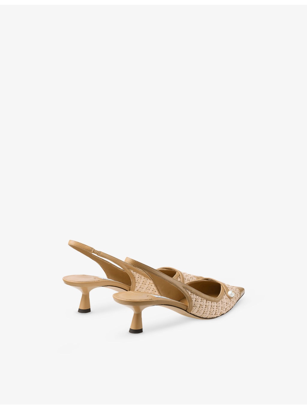 Amita 45 Leather and Raffia Heeled Mules - 4