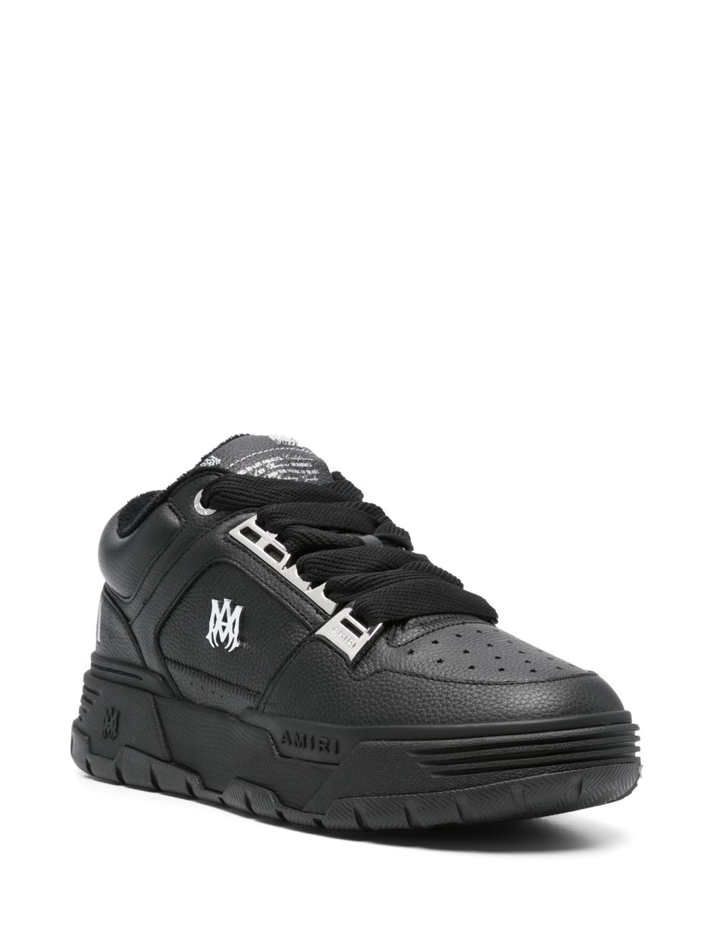 logo-embellished leather sneakers - 2