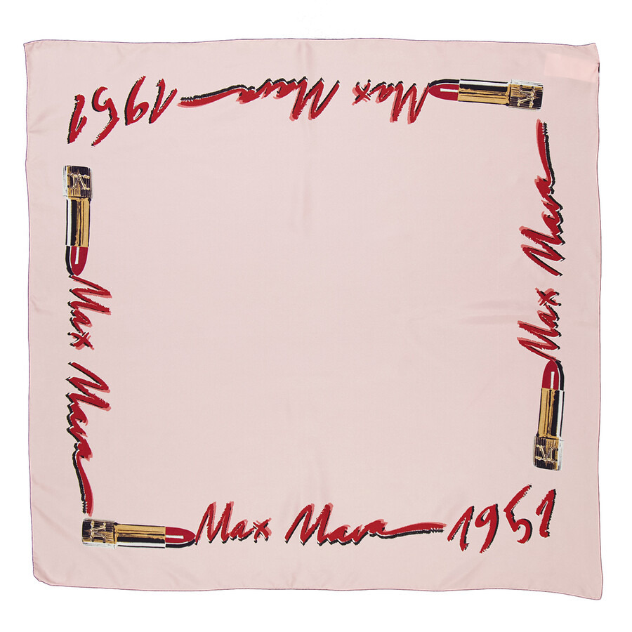 Max Mara Ladies Pink Carre Silk Scarf - 3