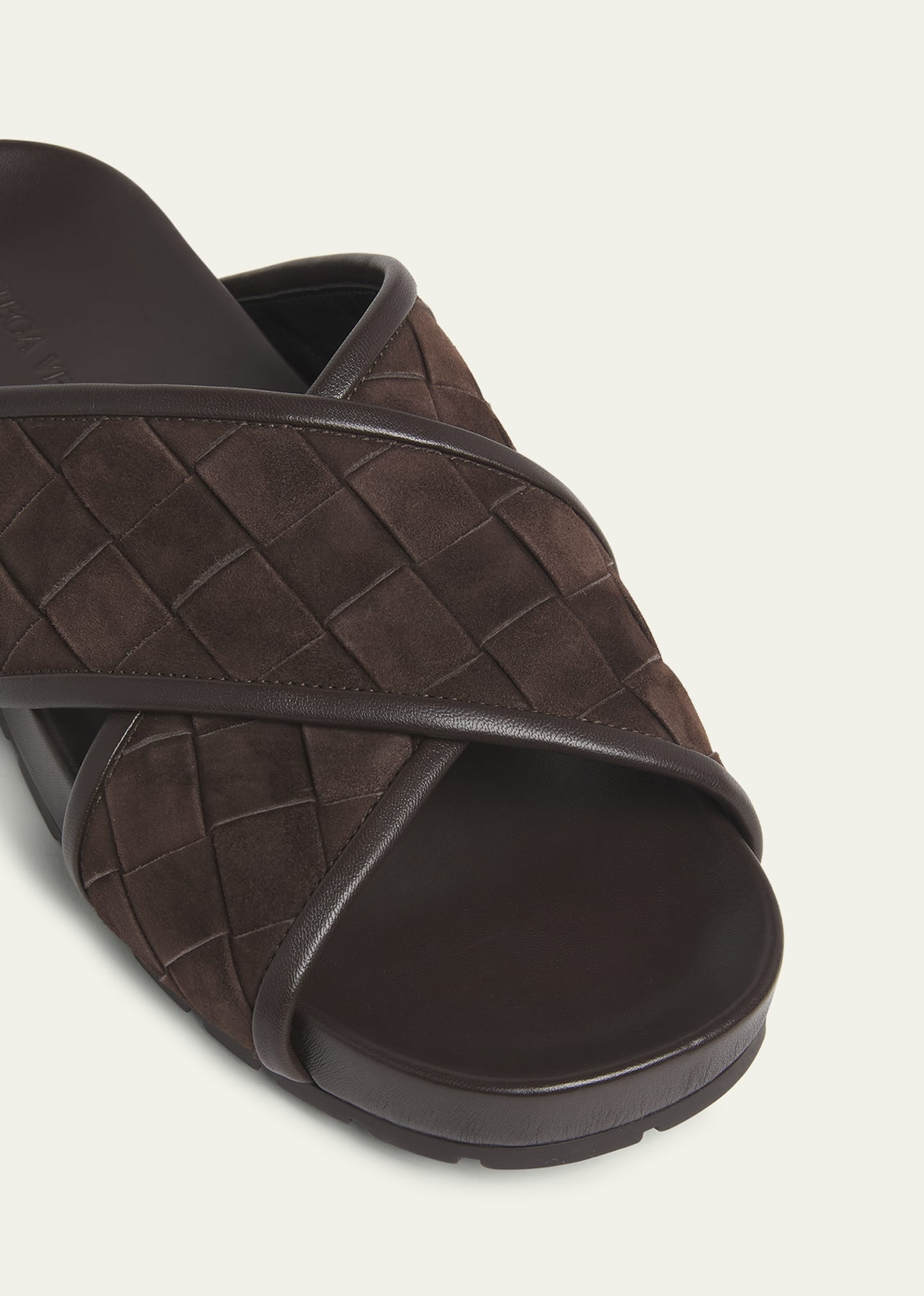 Men's Tarik Intrecciato Suede Slide Sandals - 5