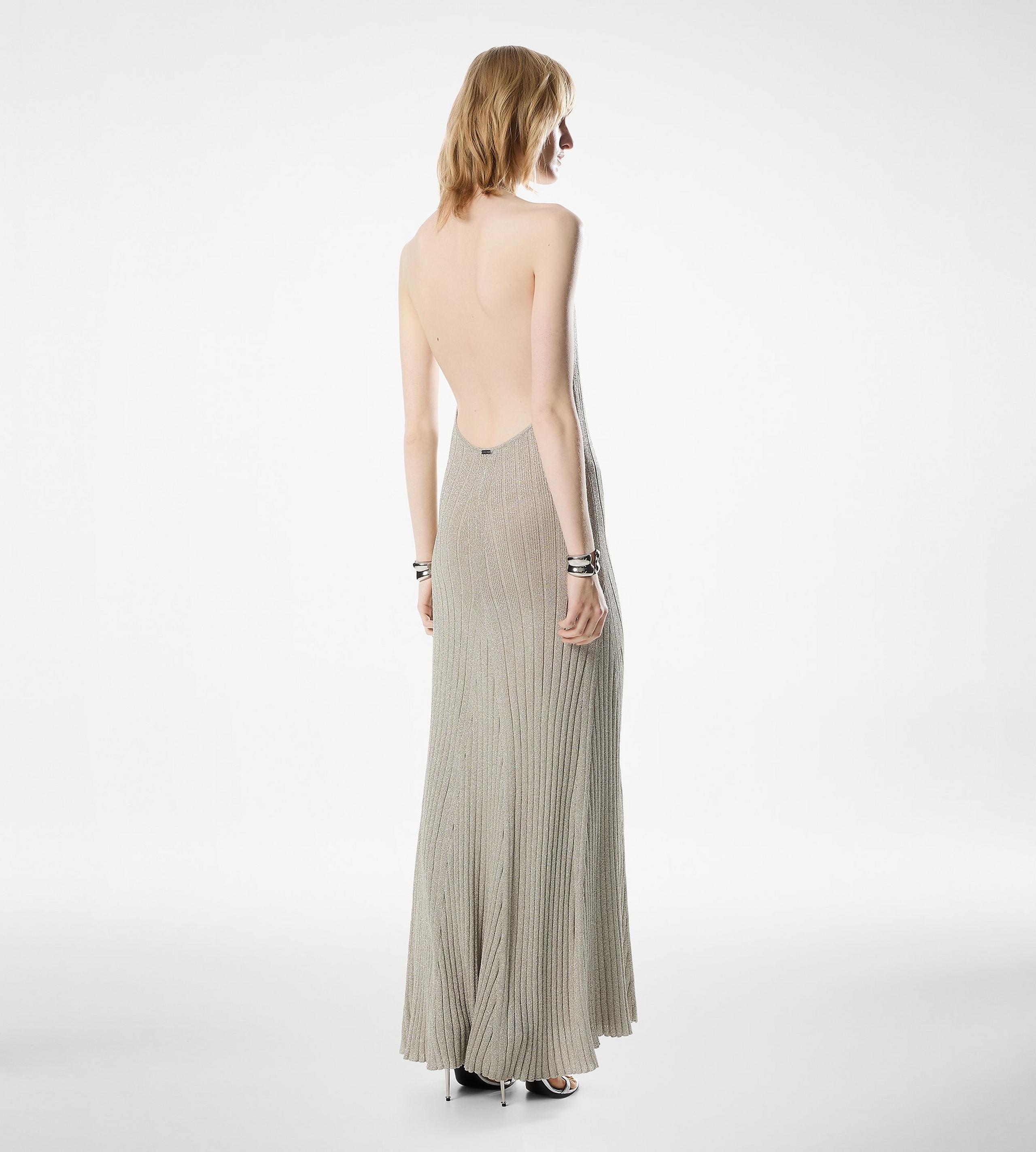 LONG HALTERNECK DRESS WITH OPEN BACK AND TOM FORD METAL PLAQUE - 4