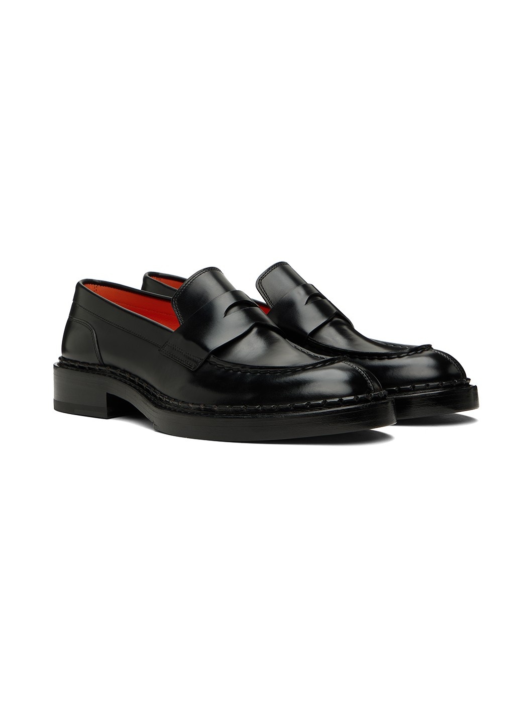 Black Leather Loafers - 4