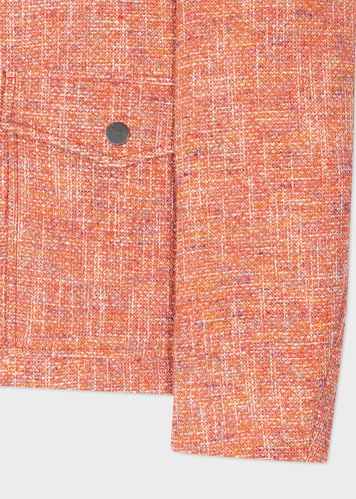 Orange Tweed Cocoon Jacket - 3