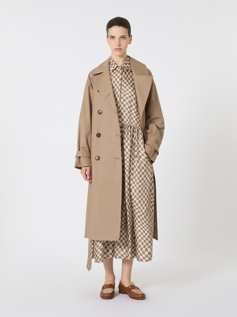 Max Mara FIORITO Long water-repellent cotton twill trench coat outlook