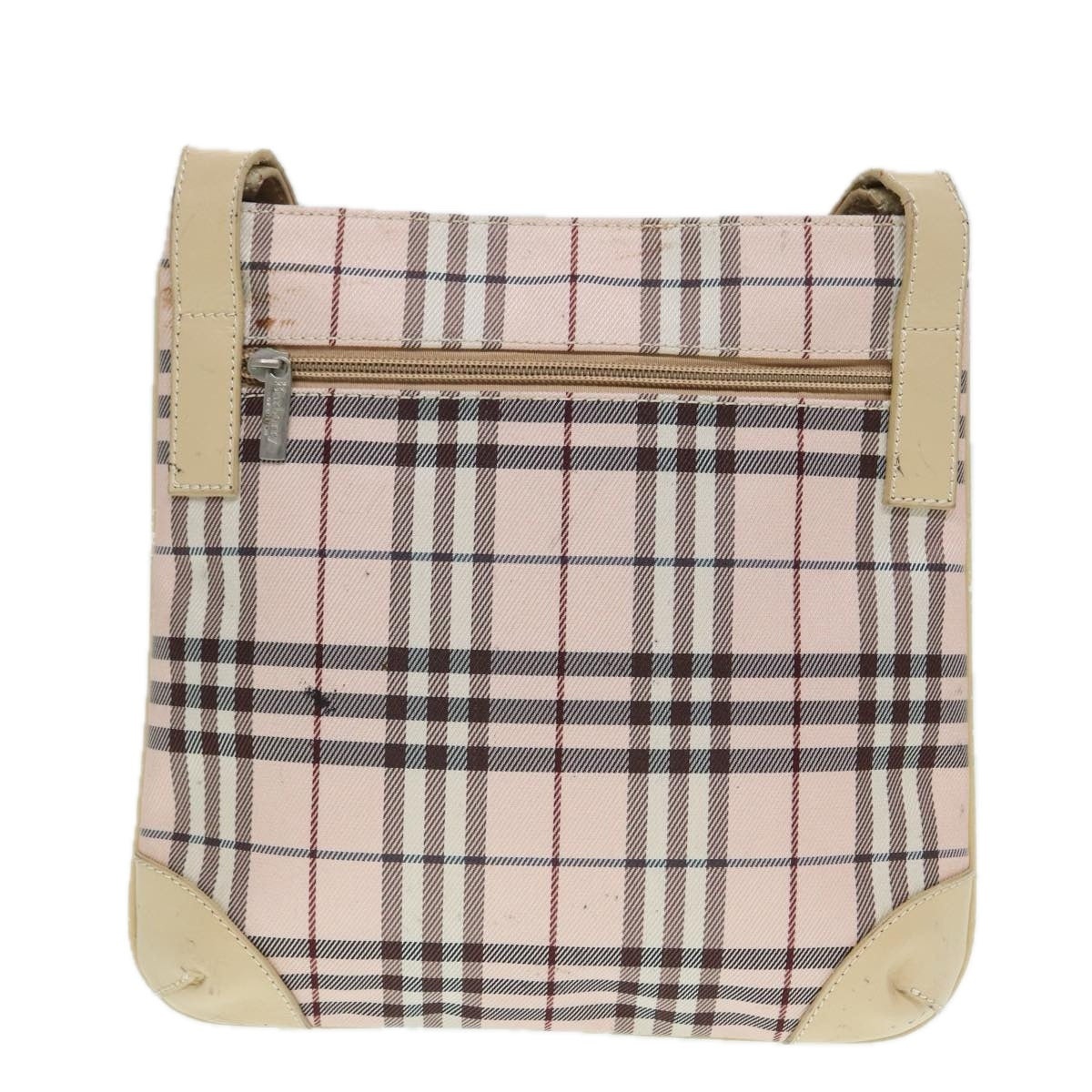Burberry Nova Check Blue Label Shoulder Bag Nylon Beige Silver - 2