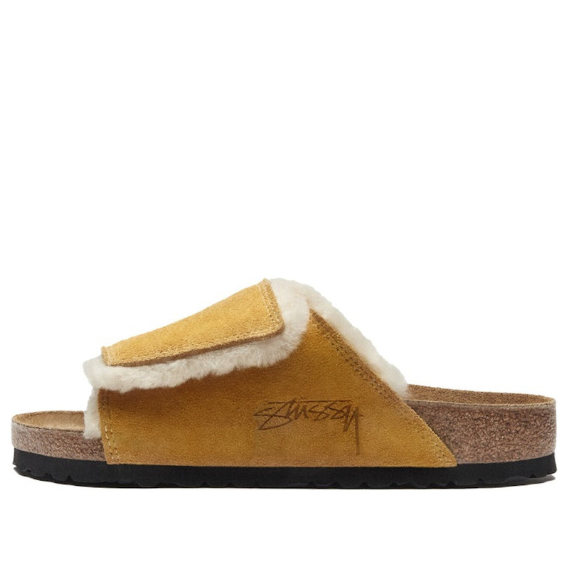 Birkenstock x Stussy Solana Shearling Slide 'Caramel' 1027686 1