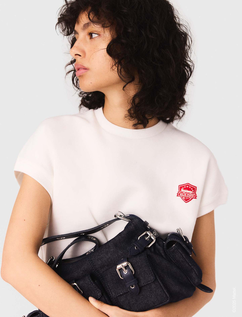 Embroidered fleece cropped sweatshirt 7