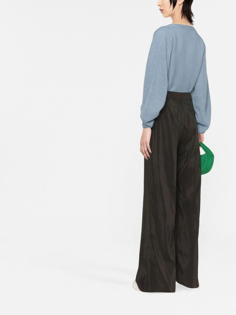 Wrap-effect ribbed-knit sweater 4
