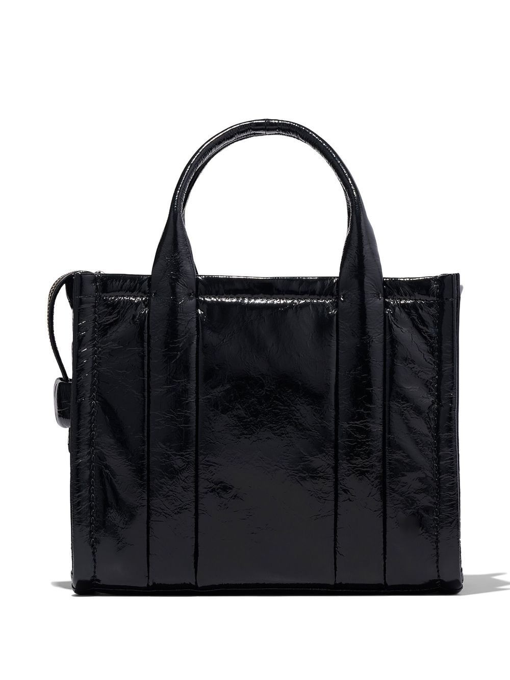 crinkled leather tote bag - 3