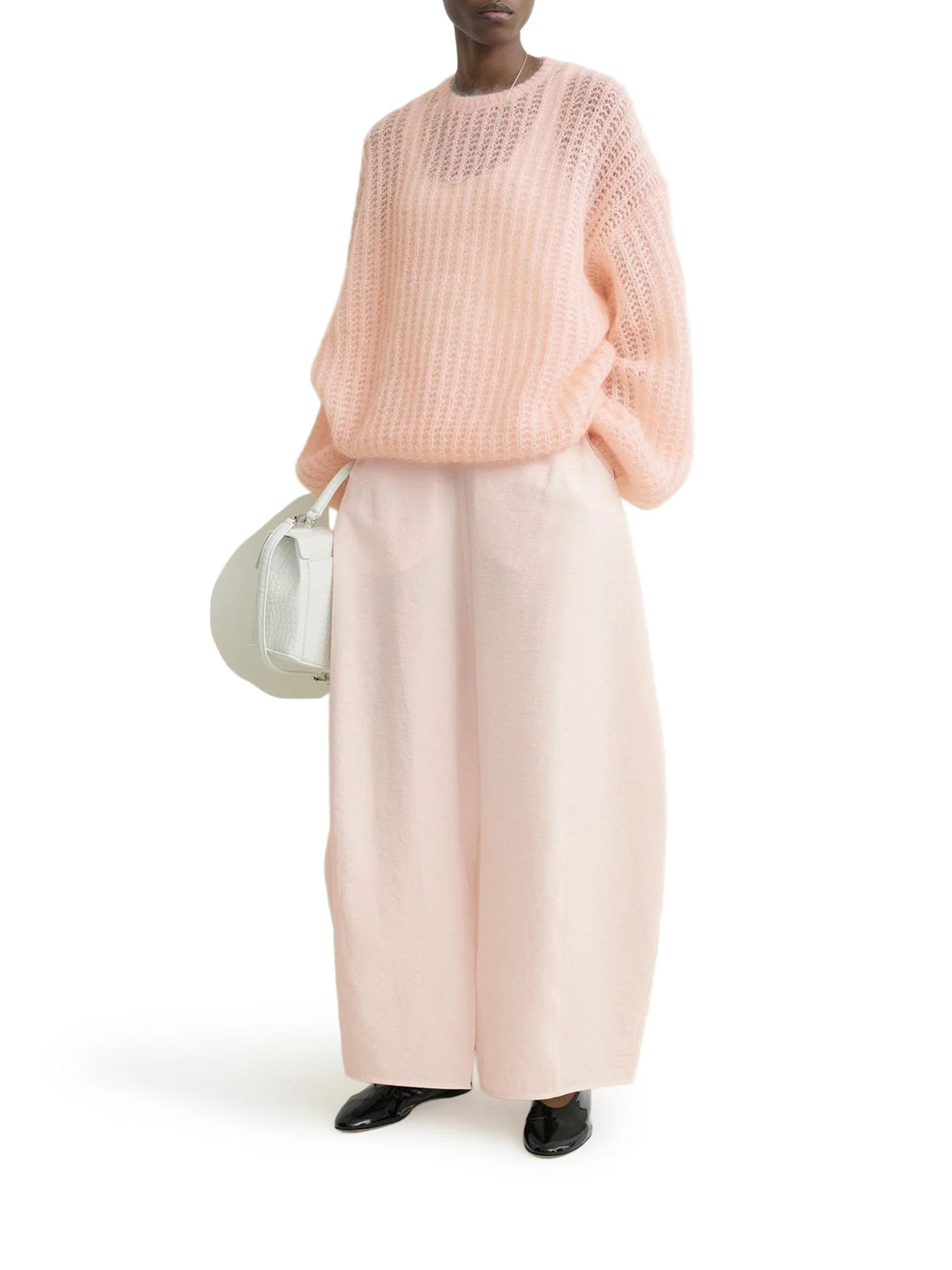 VIRGIN WOOL AND MOHAIR SWEATER WITH WIDE SLEEVES - 1