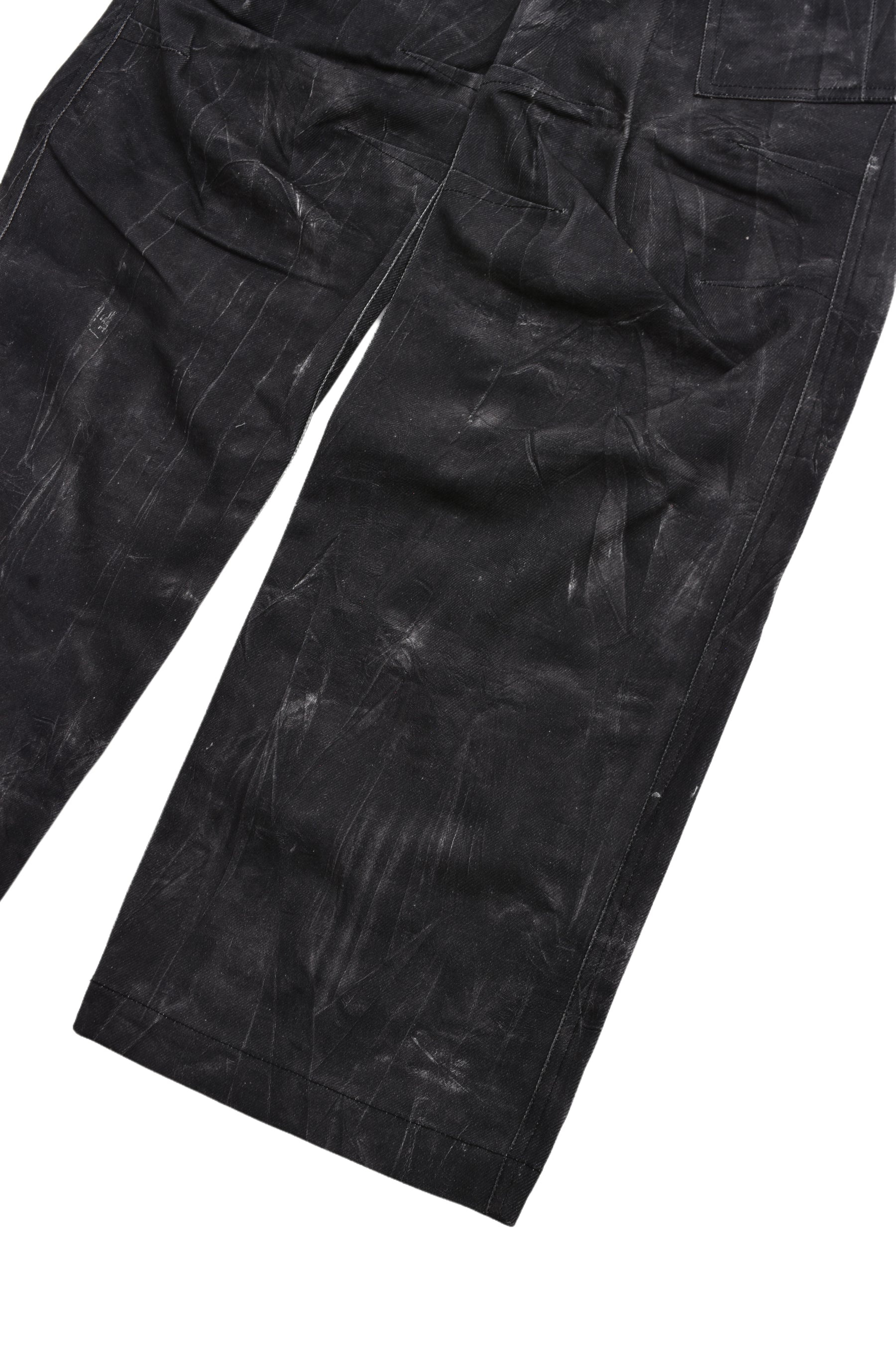 Andersson Bell FAUX-DENIM & SCRATCH LEATHER PRINTED CARGO